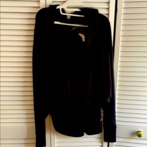 Lucy brand Black pullover top with hood and long sleeve. Size S / P